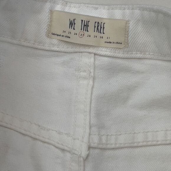 Free People Skirt Women's 27 White Front Zip Denim Jean Short Mini Skirt - Picture 8 of 8